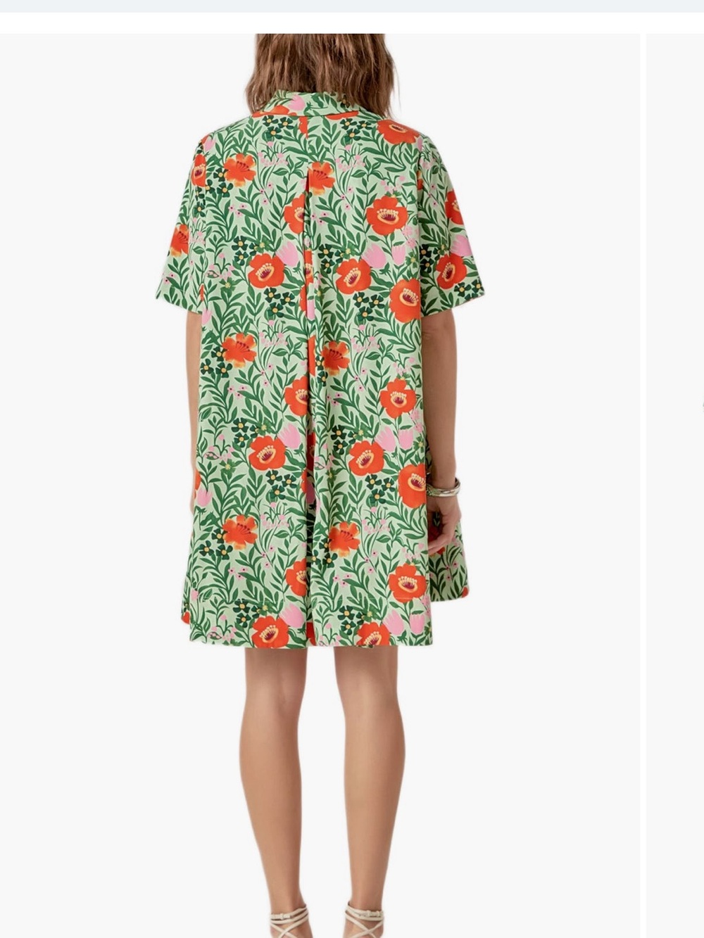 English Factory Green Short-Sleeve Dress with Floral Print - Picture 8 of 9